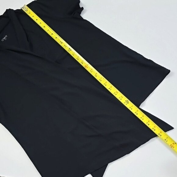 CLEO Women's Black Open Front Short Sleeves Drapy Soft Stretch Size Large - Picture 10 of 10